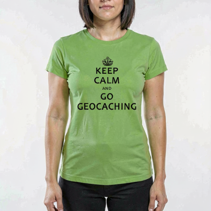 Tip Top Tshirt - T-shirt Femme Keep Calm and Go Geocaching - Made in France