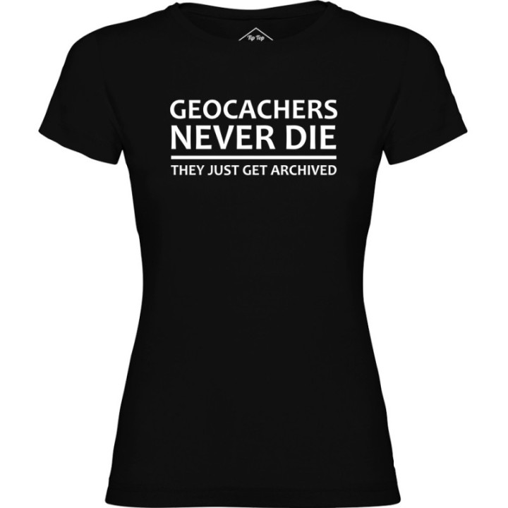 Tip Top Tshirt - T-shirt Femme Geocachers never die - Made in France