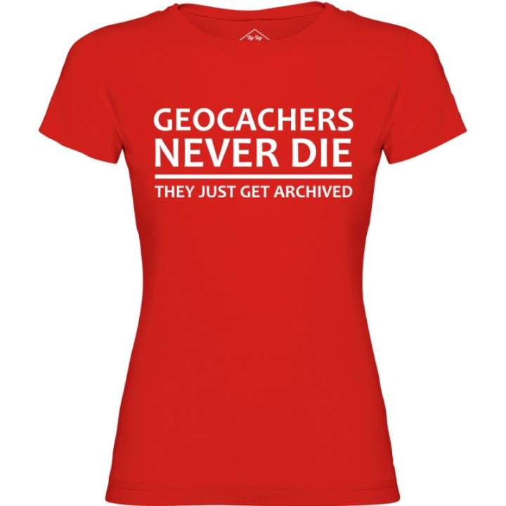 Tip Top Tshirt - T-shirt Femme Geocachers never die - Made in France