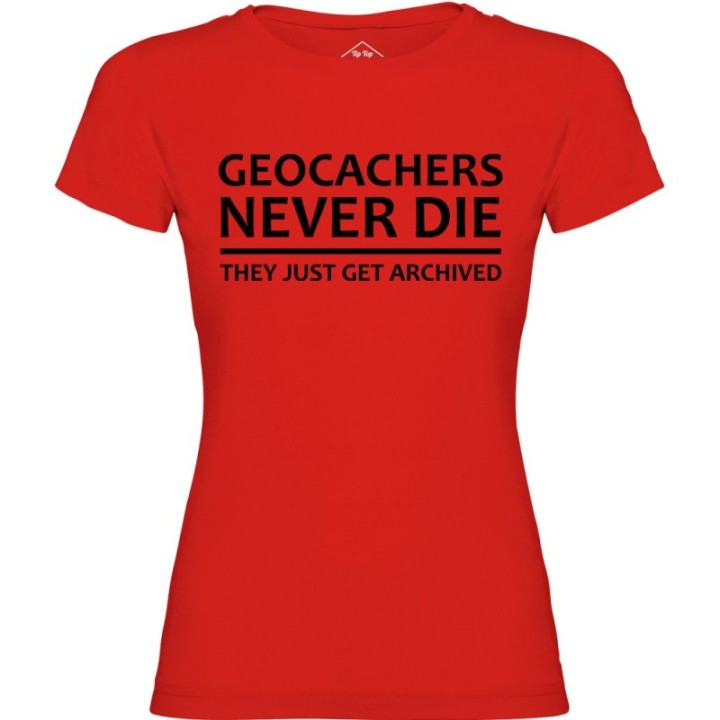 Tip Top Tshirt - T-shirt Femme Geocachers never die - Made in France
