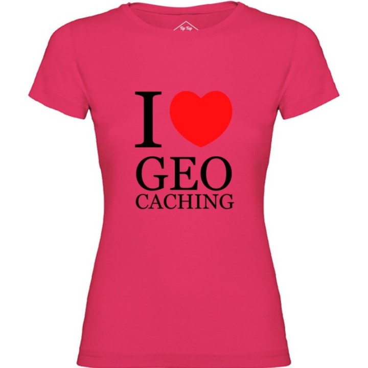 Tip Top Tshirt - T-shirt Femme I love Geocaching - Made in France