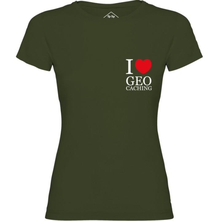 Tip Top Tshirt - T-shirt Femme I love Geocaching - Made in France