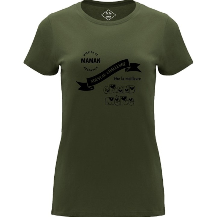 Tip Top Tshirt - T-shirt Femme Nouveau challenge : Meilleure Grand-Mère - Made in France