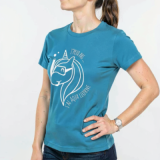 Tip Top Tshirt - T-shirt Femme Aqua licorne - Made in France