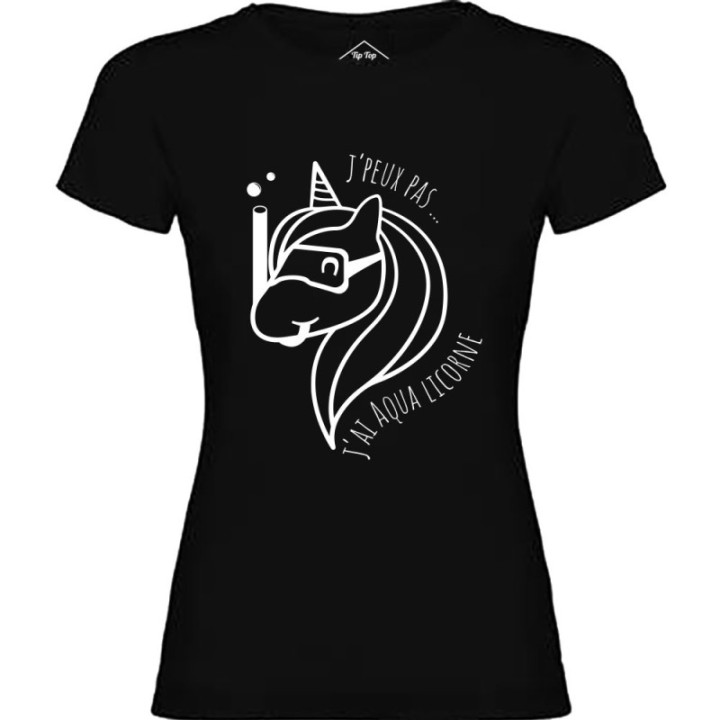 Tip Top Tshirt - T-shirt Femme Aqua licorne - Made in France