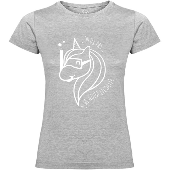 Tip Top Tshirt - T-shirt Femme Aqua licorne - Made in France