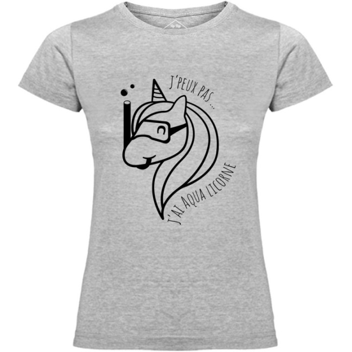 Tip Top Tshirt - T-shirt Femme Aqua licorne - Made in France
