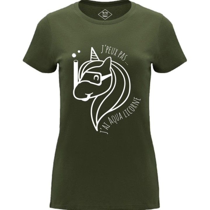 Tip Top Tshirt - T-shirt Femme Aqua licorne - Made in France