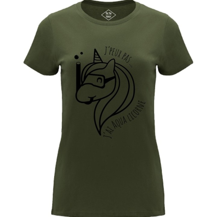 Tip Top Tshirt - T-shirt Femme Aqua licorne - Made in France
