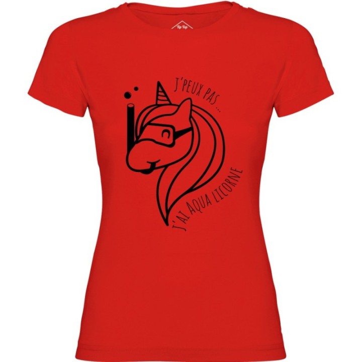 Tip Top Tshirt - T-shirt Femme Aqua licorne - Made in France