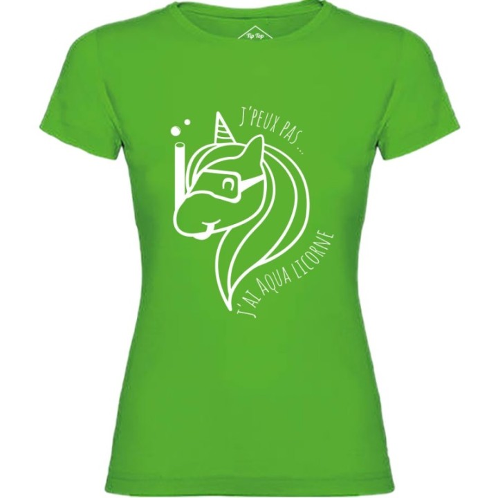 Tip Top Tshirt - T-shirt Femme Aqua licorne - Made in France