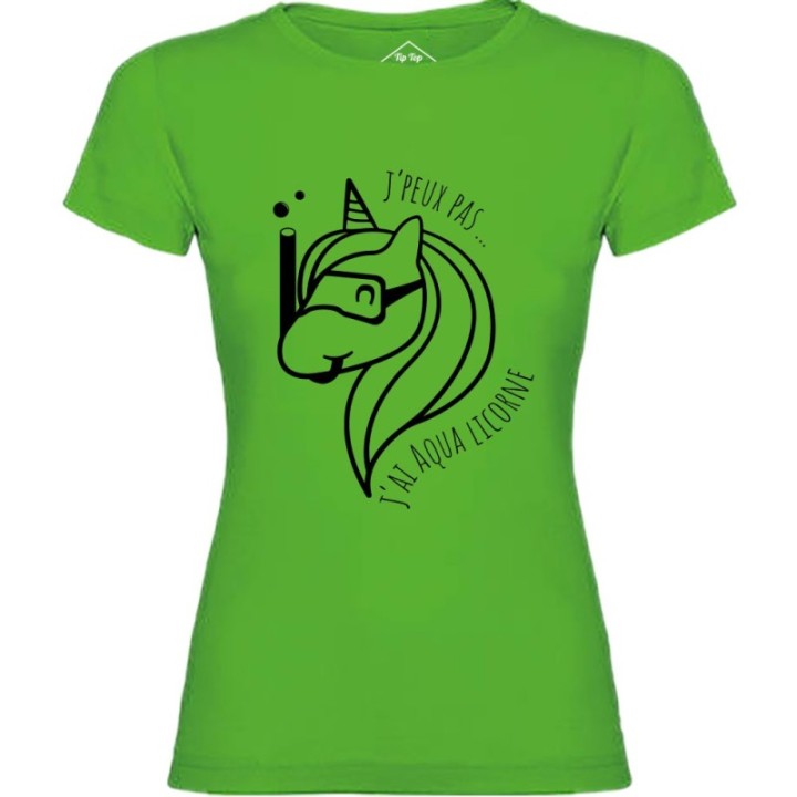 Tip Top Tshirt - T-shirt Femme Aqua licorne - Made in France