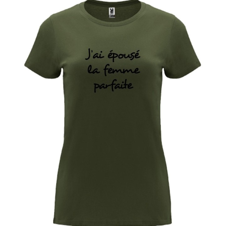 Tip Top Tshirt - T-shirt Femme J'ai épousé la femme parfaite - Made in France