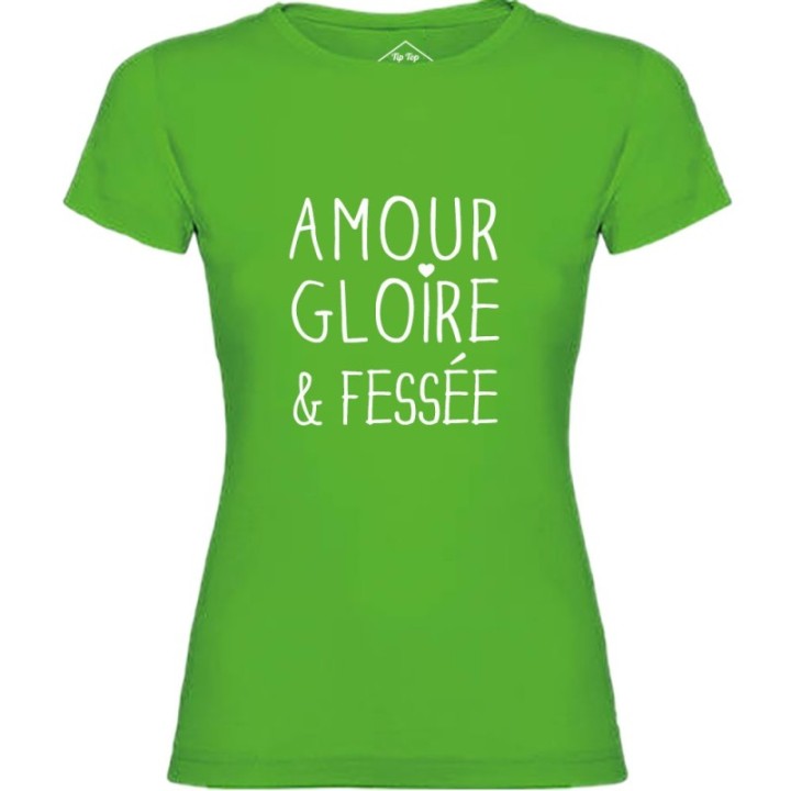 Tip Top Tshirt - T-shirt Femme Amour, Gloire & Fessée - Made in France