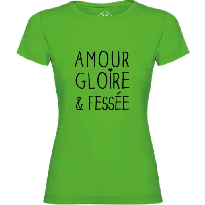 Tip Top Tshirt - T-shirt Femme Amour, Gloire & Fessée - Made in France