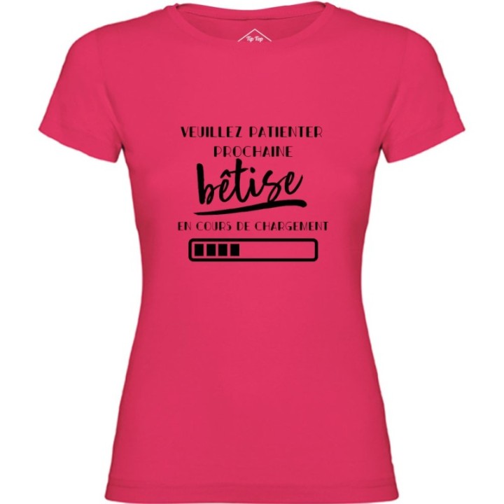 Tip Top Tshirt - T-shirt Femme Bêtise en cours de chargement - Made in France