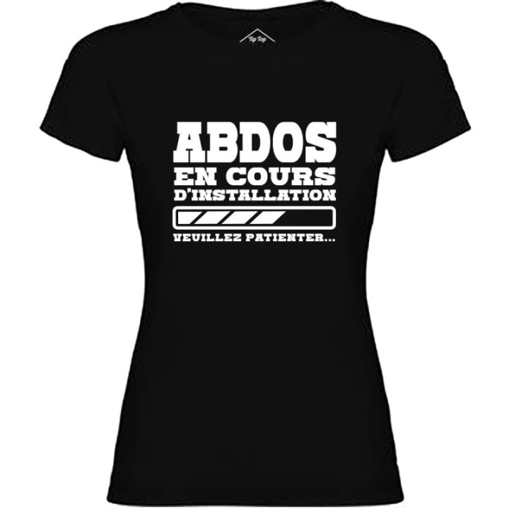 Tip Top Tshirt - T-shirt Femme Abdos en cours d'installation - Made in France
