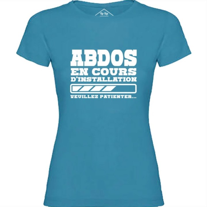 Tip Top Tshirt - T-shirt Femme Abdos en cours d'installation - Made in France