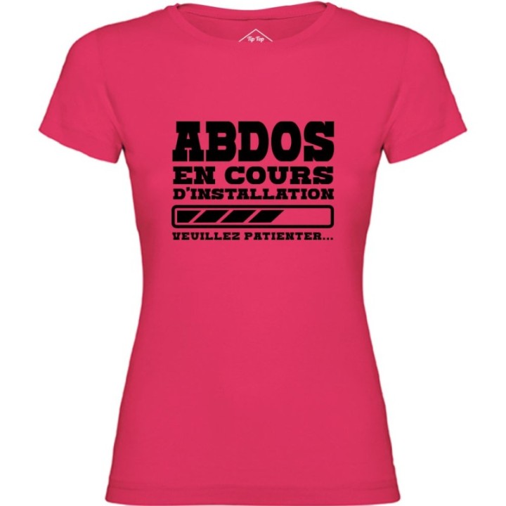 Tip Top Tshirt - T-shirt Femme Abdos en cours d'installation - Made in France