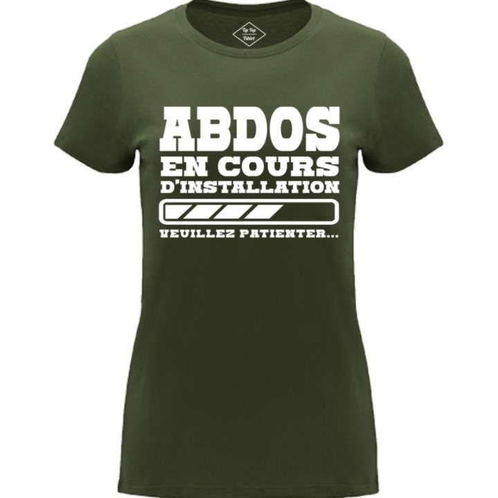 Tip Top Tshirt - T-shirt Femme Abdos en cours d'installation - Made in France