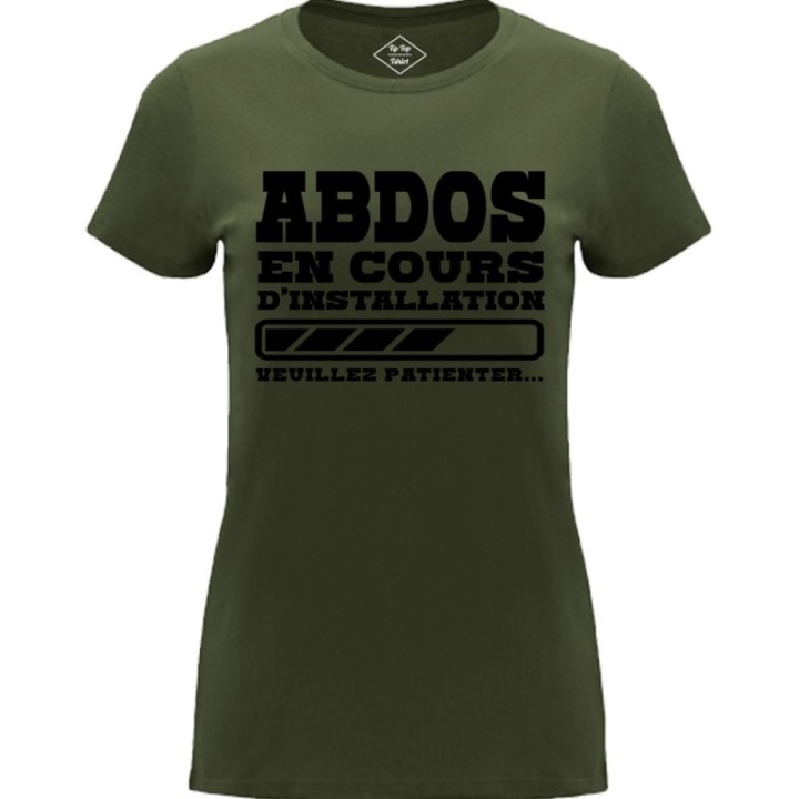 Tip Top Tshirt - T-shirt Femme Abdos en cours d'installation - Made in France