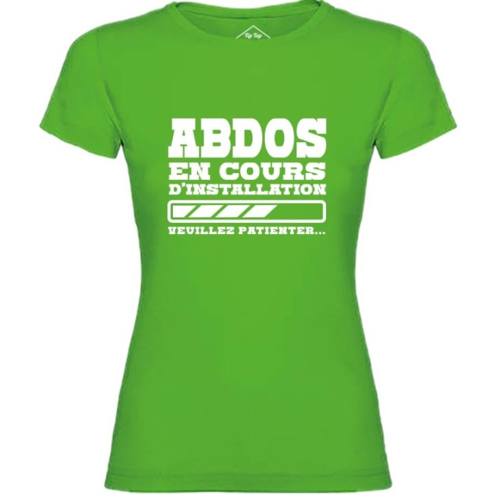 Tip Top Tshirt - T-shirt Femme Abdos en cours d'installation - Made in France