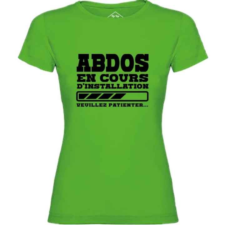 Tip Top Tshirt - T-shirt Femme Abdos en cours d'installation - Made in France