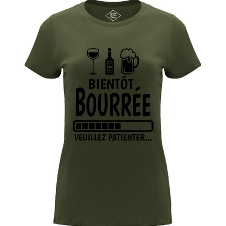 Tip Top Tshirt - T-shirt Femme Bientôt bourrée - Made in France