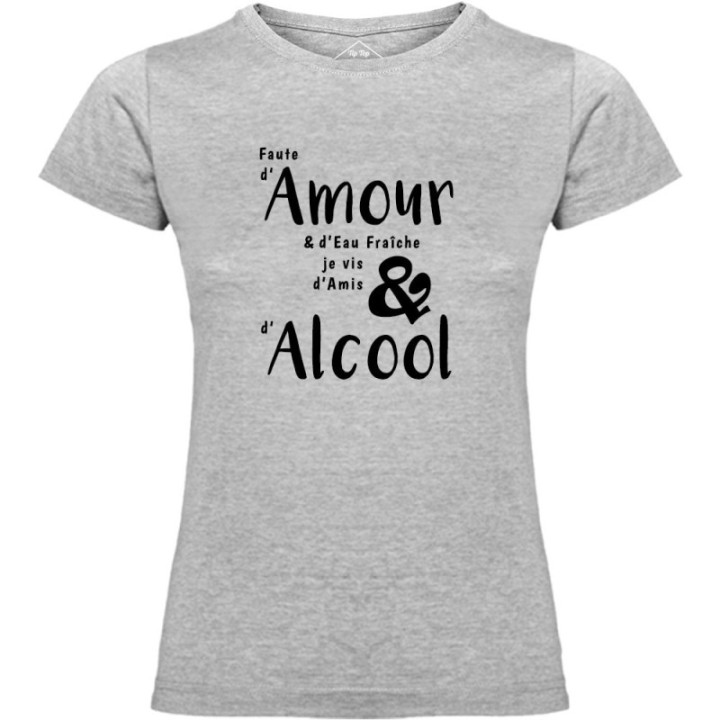 Tip Top Tshirt - T-shirt Femme Amour & Alcool - Made in France