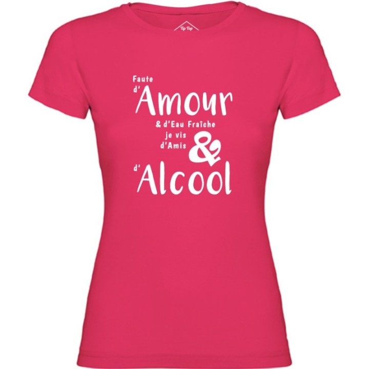 Tip Top Tshirt - T-shirt Femme Amour & Alcool - Made in France