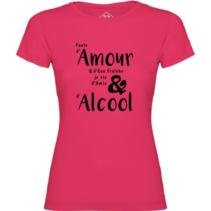 Tip Top Tshirt - T-shirt Femme Amour & Alcool - Made in France