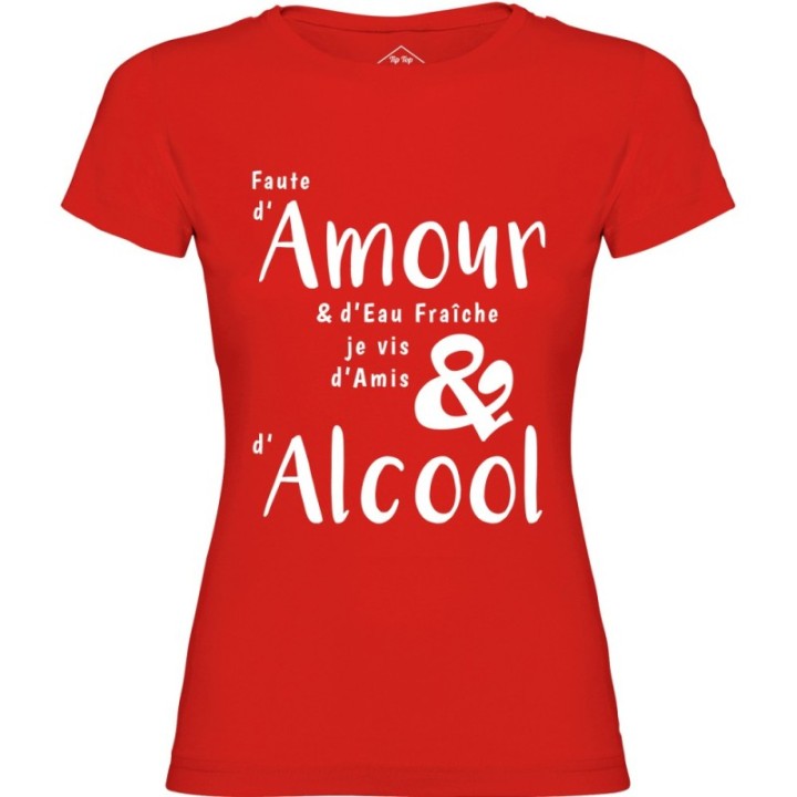Tip Top Tshirt - T-shirt Femme Amour & Alcool - Made in France