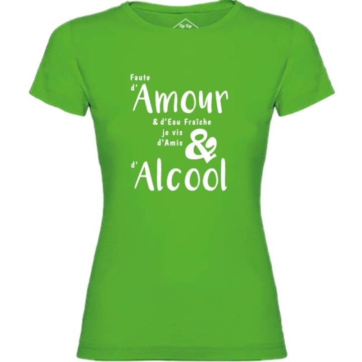 Tip Top Tshirt - T-shirt Femme Amour & Alcool - Made in France