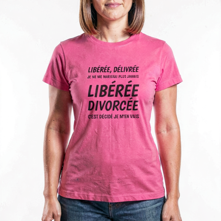 Tip Top Tshirt - T-shirt Femme Libérée Divorcée - Made in France
