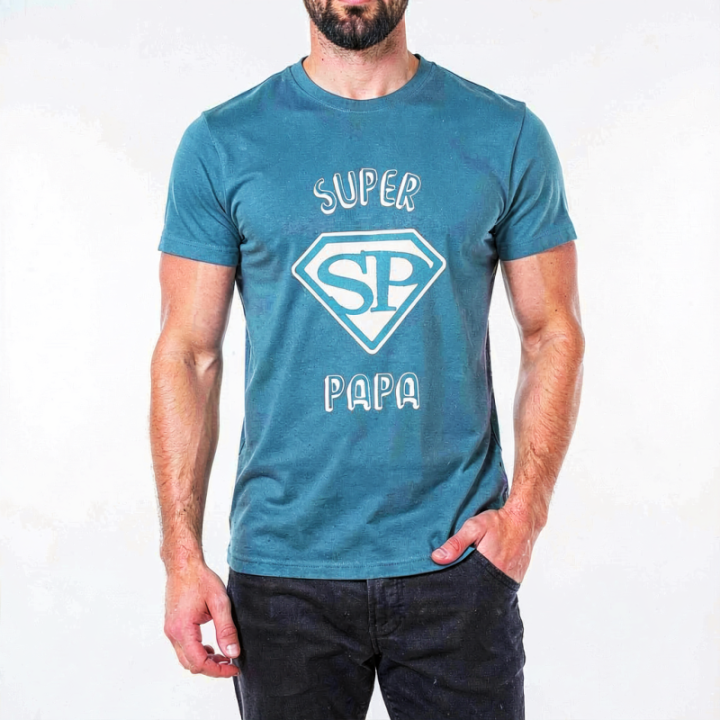 Tip Top Tshirt - T-shirt Homme Super Papa - Made in France