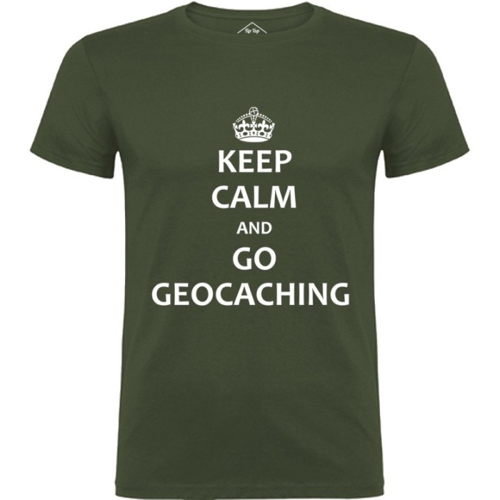 Tip Top Tshirt - T-shirt Homme Keep calm and go geocaching - Made in France