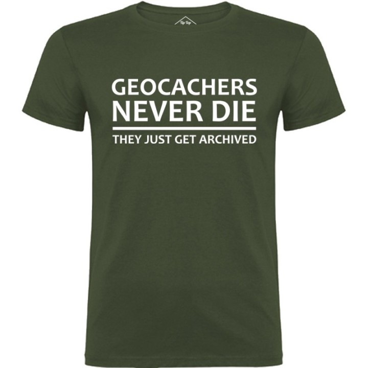 Tip Top Tshirt - T-shirt Homme Geocachers never die - Made in France