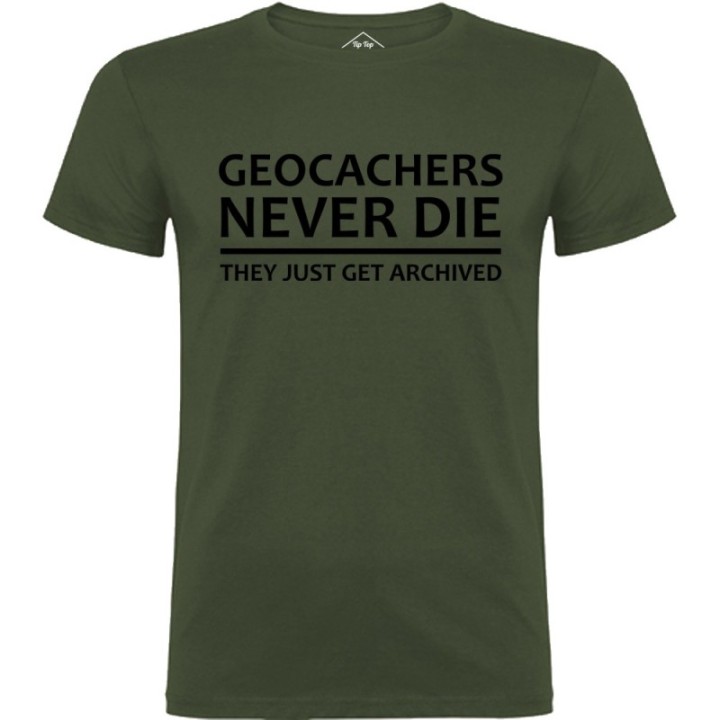 Tip Top Tshirt - T-shirt Homme Geocachers never die - Made in France
