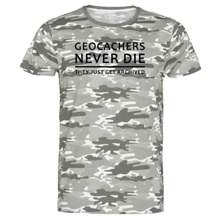 Tip Top Tshirt - T-shirt Homme Geocachers never die - Made in France