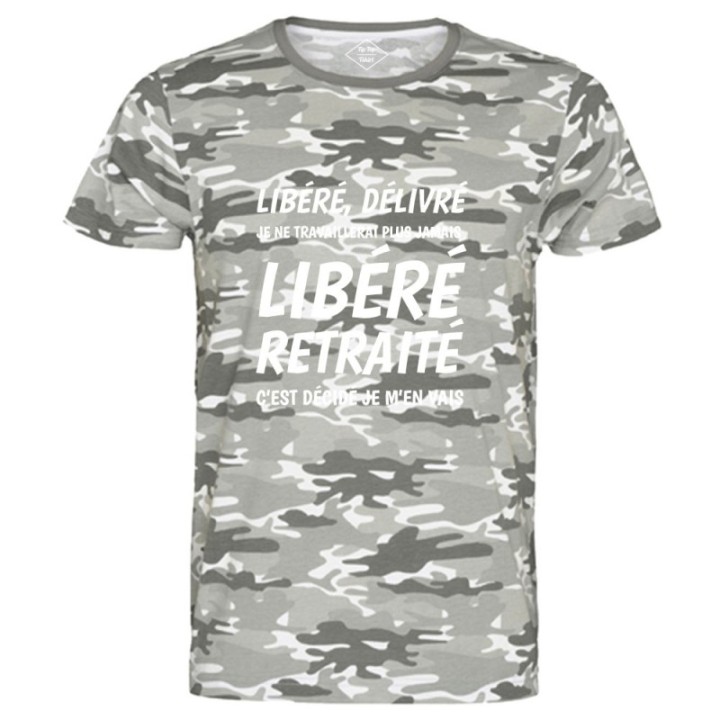 Tip Top Tshirt - T-shirt Homme Libéré Retraité - Made in France