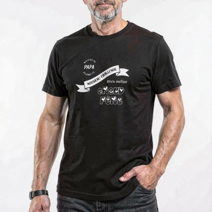 Tip Top Tshirt - T-shirt Homme Nouveau challenge : Meilleur grand-père - Made in France
