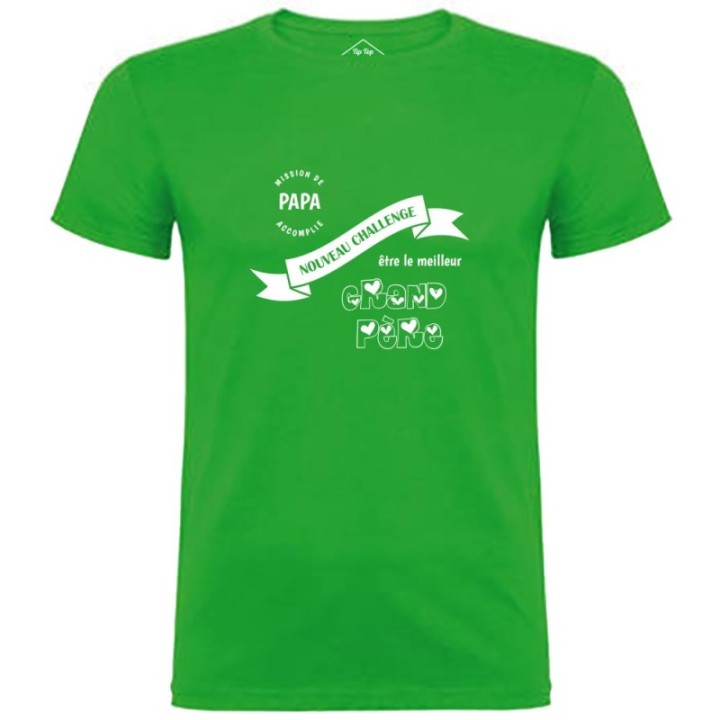 Tip Top Tshirt - T-shirt Homme Nouveau challenge : Meilleur grand-père - Made in France