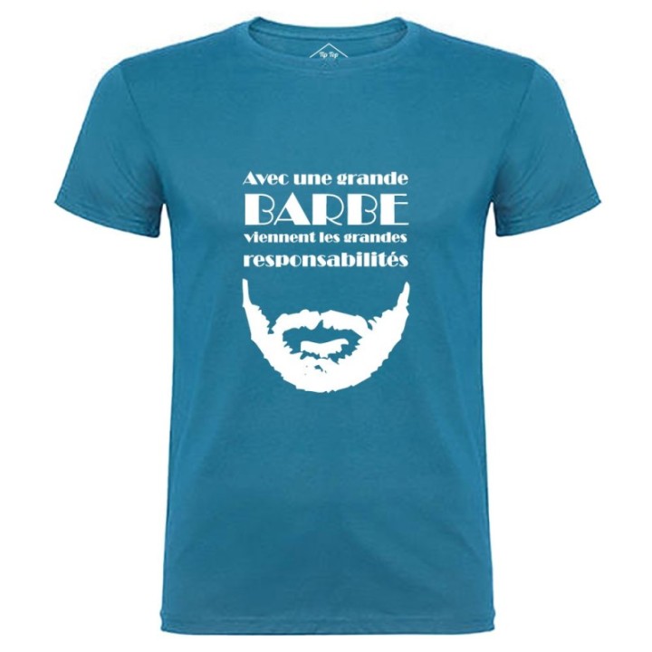 Tip Top Tshirt - T-shirt Homme Grande barbe, Grandes responsabilités - Made in France