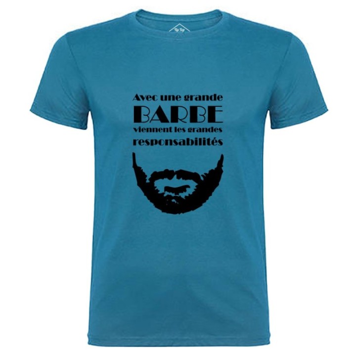 Tip Top Tshirt - T-shirt Homme Grande barbe, Grandes responsabilités - Made in France