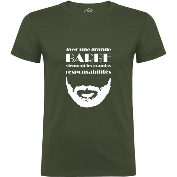 Tip Top Tshirt - T-shirt Homme Grande barbe, Grandes responsabilités - Made in France