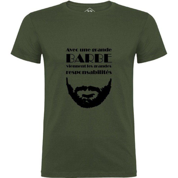 Tip Top Tshirt - T-shirt Homme Grande barbe, Grandes responsabilités - Made in France