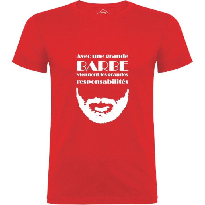 Tip Top Tshirt - T-shirt Homme Grande barbe, Grandes responsabilités - Made in France