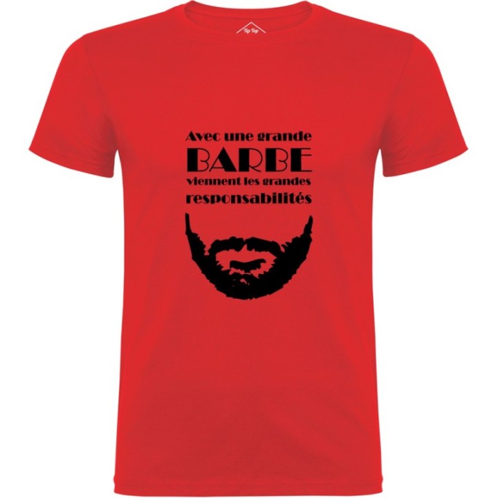 Tip Top Tshirt - T-shirt Homme Grande barbe, Grandes responsabilités - Made in France