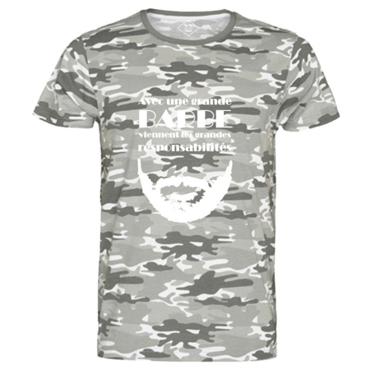 Tip Top Tshirt - T-shirt Homme Grande barbe, Grandes responsabilités - Made in France