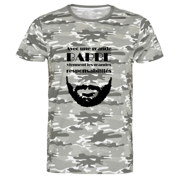 Tip Top Tshirt - T-shirt Homme Grande barbe, Grandes responsabilités - Made in France